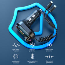 Load image into Gallery viewer, Car Bluetooth 5.0 FM Transmitter Wireless Audio Receiver Car MP3 Player 25W PD Fast Charge With Apple Type-C Port Charging Cable
