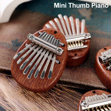 Load image into Gallery viewer, 1PC 8 Key Mini Kalimba Thumb Piano Wooden Small Wearable Musical Instrument Pendant Mbira Gift Finger PianoFor Adult Kids
