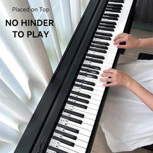 Load image into Gallery viewer, Removable Silicone Overlay Piano Keyboard Notes Guide 61 /88-Key Full Size Reusable
