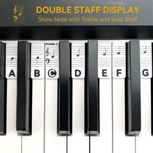Load image into Gallery viewer, Removable Silicone Overlay Piano Keyboard Notes Guide 61 /88-Key Full Size Reusable
