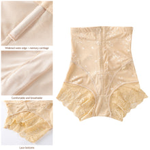 Load image into Gallery viewer, Lace High Waist Zipper Buckle Abdominal Compression Pants Postpartum Shaping Slim Waist Hip Lifting Shaping Panties
