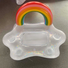 Load image into Gallery viewer, Water Inflatable Rainbow Coconut Mushroom Ice Bar Summer Drink Tray Beach Pool Floating Row
