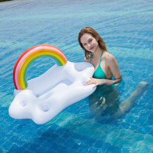 Load image into Gallery viewer, Water Inflatable Rainbow Coconut Mushroom Ice Bar Summer Drink Tray Beach Pool Floating Row
