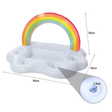 Load image into Gallery viewer, Water Inflatable Rainbow Coconut Mushroom Ice Bar Summer Drink Tray Beach Pool Floating Row
