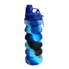 Load image into Gallery viewer, 550ml Silicone Foldable Camo Water Bottle Fashion Outdoor Sports Travel Fitness Compressible Portable Cup With Hook
