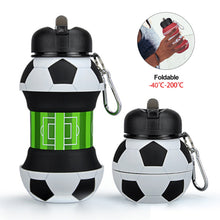 Load image into Gallery viewer, Outdoor Sports Spherical Silicone Folding Kettle Sport Ball Soccer Basketball Baseball Tennis Water Bottle Portable Fall And Leak Proof Children's Water Bottle
