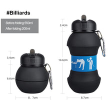 Load image into Gallery viewer, Outdoor Sports Spherical Silicone Folding Kettle Sport Ball Soccer Basketball Baseball Tennis Water Bottle Portable Fall And Leak Proof Children's Water Bottle
