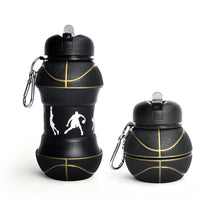 Load image into Gallery viewer, Outdoor Sports Spherical Silicone Folding Kettle Sport Ball Soccer Basketball Baseball Tennis Water Bottle Portable Fall And Leak Proof Children's Water Bottle
