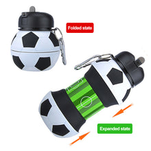 Load image into Gallery viewer, Outdoor Sports Spherical Silicone Folding Kettle Sport Ball Soccer Basketball Baseball Tennis Water Bottle Portable Fall And Leak Proof Children's Water Bottle
