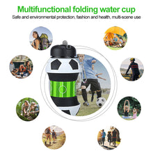 Load image into Gallery viewer, Outdoor Sports Spherical Silicone Folding Kettle Sport Ball Soccer Basketball Baseball Tennis Water Bottle Portable Fall And Leak Proof Children's Water Bottle
