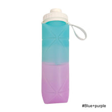 Load image into Gallery viewer, Creative Silicone Folding Water Bottle Outdoor Sports Fitness Cycling Travel Portable Foldable Retractable Portable Cup 600ML
