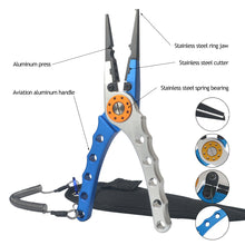 Load image into Gallery viewer, Professional Fishing Gear Multifunctional Aluminum Fishing Pliers Hook Remover Scissors Fishing Tools Fishing Equipment Fishing Tong
