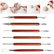 Load image into Gallery viewer, 6pcs/set Pottery Sculpting Tools Clay Ceramic Modeling Tools Plaster Sculpting Tool Kit DIY Clay Crafts Modeling Tools
