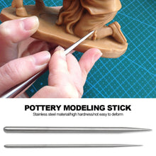 Load image into Gallery viewer, Pottery Stainless Steel Modeling Stick Acupressure Texture Creasing Indentation Sharp Pottery Clay Tool Carving Clay Sculpting Modeling Tool

