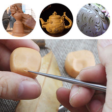 Load image into Gallery viewer, Pottery Stainless Steel Modeling Stick Acupressure Texture Creasing Indentation Sharp Pottery Clay Tool Carving Clay Sculpting Modeling Tool
