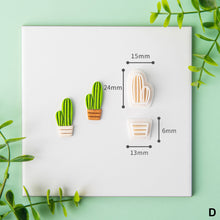 Load image into Gallery viewer, Cactus Polymer Clay Earring Cutter Cutting Mold DIY Green Plants Earrings Jewelry Pendant Embossing Making Tool
