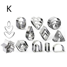 Load image into Gallery viewer, 30pcs Stainless Steel Polymer Clay Earring Cutters Handmade DIY Craft Earring Jewelry Making Cutter

