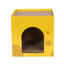 Load image into Gallery viewer, Cheese Cat Scratch Board Bed House Cat Double Layer Pet Cat House for Indoor Paper Board Cat Condo Corrugated Paper Cat Scratcher Toys
