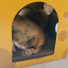 Load image into Gallery viewer, Cheese Cat Scratch Board Bed House Cat Double Layer Pet Cat House for Indoor Paper Board Cat Condo Corrugated Paper Cat Scratcher Toys
