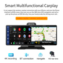 Load image into Gallery viewer, 10.26 Inch Car DVR 4K 3840*2160P GPS Carplay&amp;Android Auto Dash Cam Dashboard GPS Navigation 5G WIFI Driving Recorder
