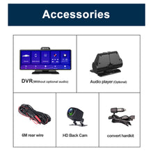 Load image into Gallery viewer, 10.26 Inch Car DVR 4K 3840*2160P GPS Carplay&amp;Android Auto Dash Cam Dashboard GPS Navigation 5G WIFI Driving Recorder
