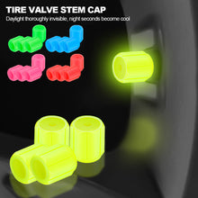 Load image into Gallery viewer, 4Pcs Luminous Car Valve Cap Dust-proof Decorative Tires Tyre Stem Covers Applicable Accessories Universal Motorcycle Bike
