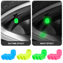 Load image into Gallery viewer, 4Pcs Luminous Car Valve Cap Dust-proof Decorative Tires Tyre Stem Covers Applicable Accessories Universal Motorcycle Bike
