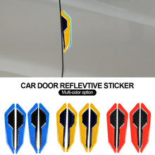 Load image into Gallery viewer, 4Pcs Car SUV Body Door Reflective Safety Warning Anti-Collision Carbon Fibre Sticker Protector

