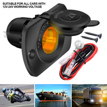 Load image into Gallery viewer, Car 12V Power Plug Outlet Receptacle Cigarette Lighter Socket for Marine Motorcycle ATV RV Socket Power Outlet Waterproof
