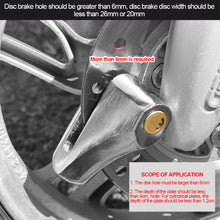 Load image into Gallery viewer, Motorcycle Disc Brake Lock Anti-Theft Wheel Padlock with Keys for Scooter Moped Motorbike Waterproof
