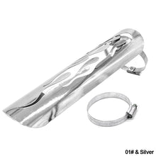 Load image into Gallery viewer, Universal Vintage Chrome Exhaust Heat Plated Motorcycle Modified Curved Shield Cover Guard Muffler Pipe Motorbike Parts
