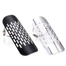 Load image into Gallery viewer, Universal Vintage Chrome Exhaust Heat Plated Motorcycle Modified Curved Shield Cover Guard Muffler Pipe Motorbike Parts
