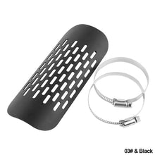 Load image into Gallery viewer, Universal Vintage Chrome Exhaust Heat Plated Motorcycle Modified Curved Shield Cover Guard Muffler Pipe Motorbike Parts
