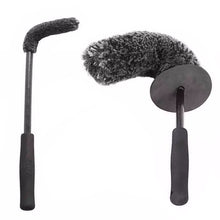 Load image into Gallery viewer, Car Fiber Brush Grey Microfiber Premium Wheels Brush With Non-Slip Handle For Cleaning Rims Spokes Wheel Barrel &amp; Brake Caliper

