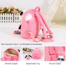 Load image into Gallery viewer, Metoo Jibao Doll Backpack Kids Cute Plush Rabbit Shoulder Bag Girls Pink Fluffy School Bag Birthday Christmas Gifts Bag
