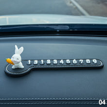 Load image into Gallery viewer, Car Temporary Stop Sign Multifunctional Cartoon Bunny Phone Number Temporary Parking Card Prompt License Plate Decoration
