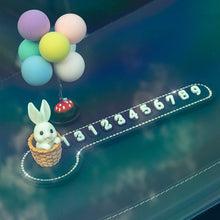 Load image into Gallery viewer, Car Temporary Stop Sign Multifunctional Cartoon Bunny Phone Number Temporary Parking Card Prompt License Plate Decoration
