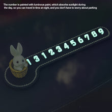 Load image into Gallery viewer, Car Temporary Stop Sign Multifunctional Cartoon Bunny Phone Number Temporary Parking Card Prompt License Plate Decoration
