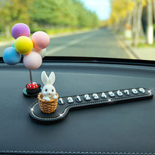 Load image into Gallery viewer, Car Temporary Stop Sign Multifunctional Cartoon Bunny Phone Number Temporary Parking Card Prompt License Plate Decoration
