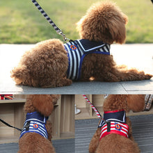 Load image into Gallery viewer, Navy Style Pet Dog Clothes Soft Breathable Leash Set for Small Medium Dogs Chihuahua Puppy Collar Cat Pet Dog Chest Strap Leash
