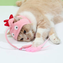 Load image into Gallery viewer, Cat Toys Cat Interactive Toys Kitten Fishing Headdres Hat Feathers Bait Fishing Head Covers Tease Pet Supplies Cat Accessories
