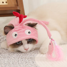 Load image into Gallery viewer, Cat Toys Cat Interactive Toys Kitten Fishing Headdres Hat Feathers Bait Fishing Head Covers Tease Pet Supplies Cat Accessories
