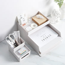 Load image into Gallery viewer, Office Desktop Organizer A4 Paper Drawer Storage Box Stackable File Cabinet Pen Holder Document Case Holder A4 Size Storage Box
