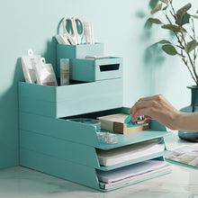 Load image into Gallery viewer, Office Desktop Organizer A4 Paper Drawer Storage Box Stackable File Cabinet Pen Holder Document Case Holder A4 Size Storage Box
