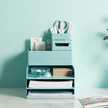 Load image into Gallery viewer, Office Desktop Organizer A4 Paper Drawer Storage Box Stackable File Cabinet Pen Holder Document Case Holder A4 Size Storage Box
