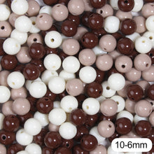 Load image into Gallery viewer, Cream Beads High Quality Acrylic Beads 100Pcs Round Candy Smooth Loose Beads Ball Jewelry Bracelet Making DIY
