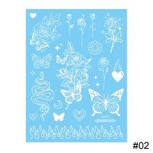 Load image into Gallery viewer, Small Fresh White Butterfly Tattoo Stickers Waterproof Long Lasting Temporary Body Art Tattoo Stickers for Women
