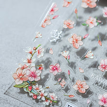 Load image into Gallery viewer, Ten Mile Peach Blossom Flower Thin Tough Nail Enhancement Sticker Adhesive Back Adhesive Nail Art Sticker Nail Accessories

