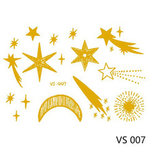 Load image into Gallery viewer, Gold Stamp Silver Tattoo Stickers Star Fashion Freckle Face Stickers Waterproof Temporary Body Art Party Tattoo Stickers
