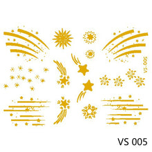 Load image into Gallery viewer, Gold Stamp Silver Tattoo Stickers Star Fashion Freckle Face Stickers Waterproof Temporary Body Art Party Tattoo Stickers
